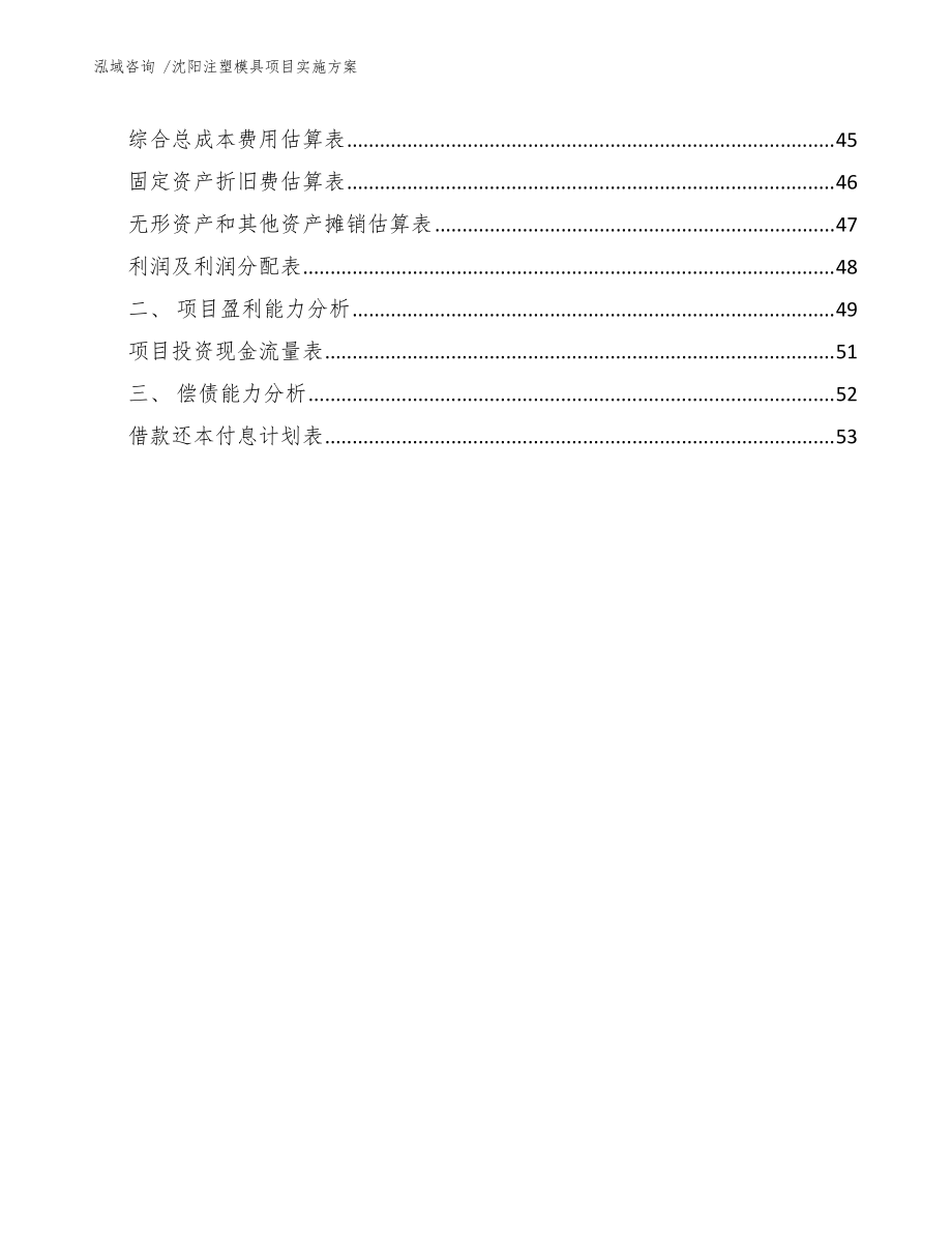 沈阳注塑模具项目实施方案(参考模板)